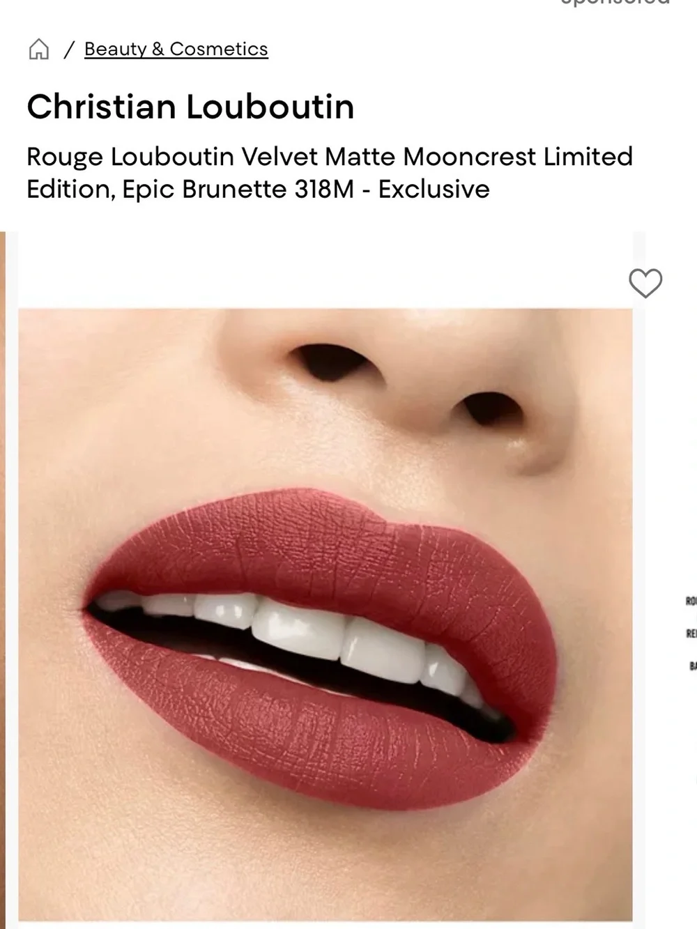 Christian Louboutin Velvet Matte Lipstick - Deep Red (Epic Brunette 318M)